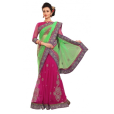 Gorgeous Embroidered Net Ready Pleated Saree